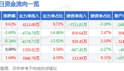 股票行情快报：梦网科技（002123）7月31日主力资金净买入4113.00万元